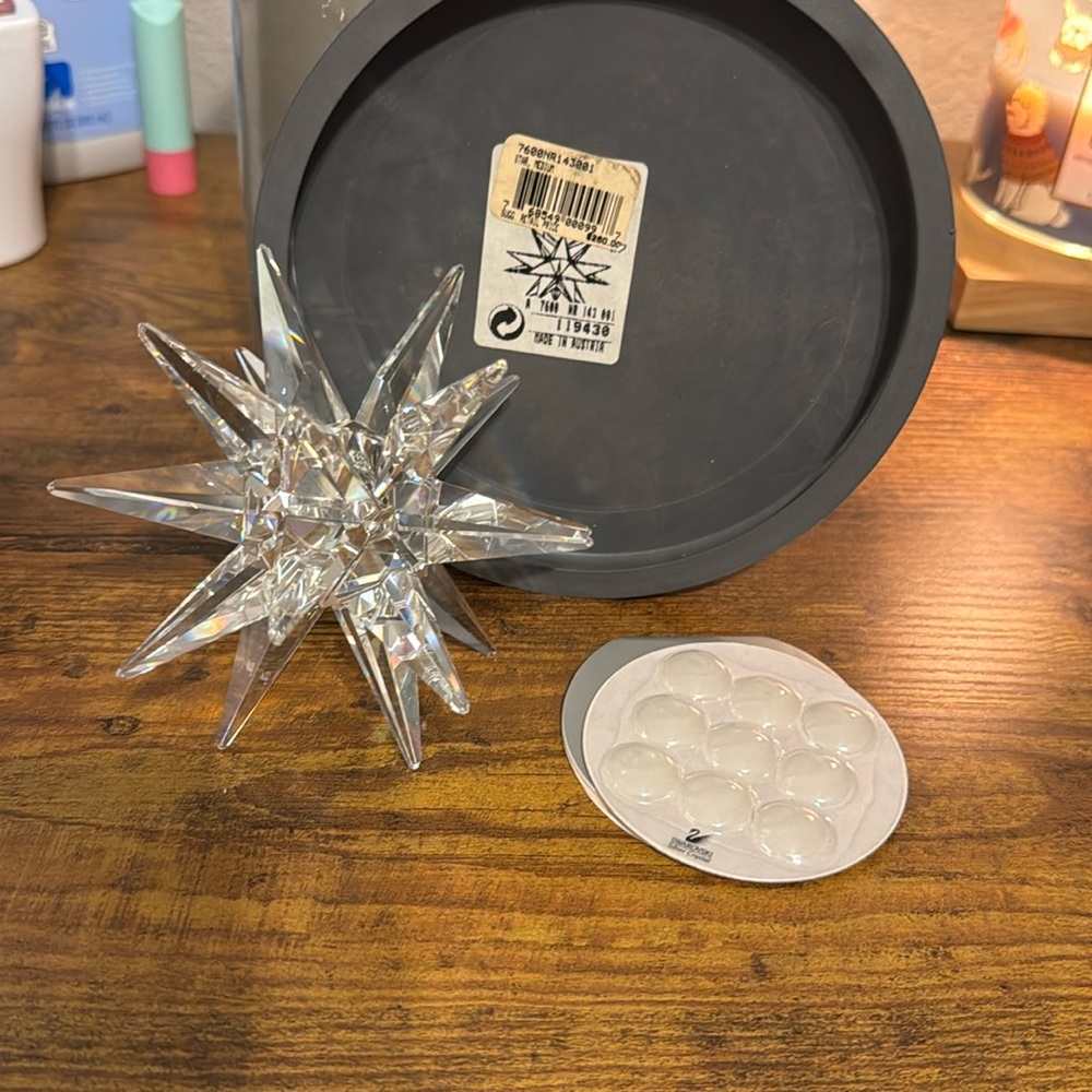 Swarovski Crystal Star Candle Holder with Box